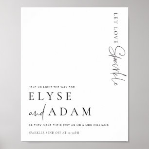 Póster Estelle Modern Minimal Sparkler Send Off Rótulo