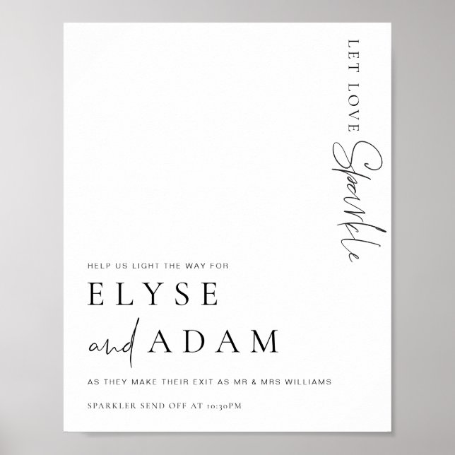 Póster Estelle Modern Minimal Sparkler Send Off Rótulo (Frente)