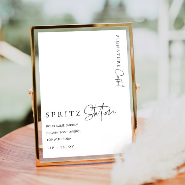 Póster Estelle Modern Minimal Spritz (Spritz Station Drinks Menu Sign)