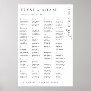 Póster Estelle Moderno Poster de asiento alfabético mínim