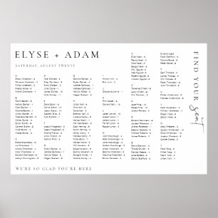 Póster Estelle Moderno Poster de asiento alfabético mínim
