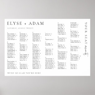 Póster Estelle Moderno Poster de asiento alfabético mínim