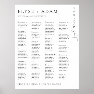 Póster Estelle Moderno Poster de asiento alfabético mínim