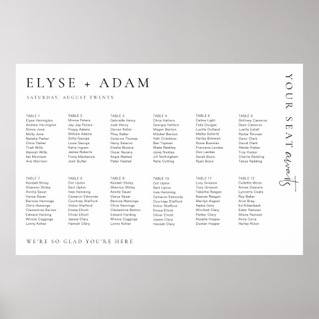 Póster Estelle Moderno Poster Mínimo De 12 Asientos De Me (Frente)