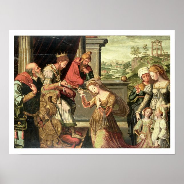 Póster Ester ante el rey Asuero y enviar a Hamán (Frente)