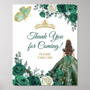 Póster Esterlinos Verdes De Esmeralda Vestidos Quinceañer
