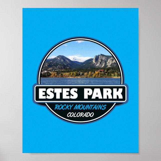 Póster Estes Park Colorado Travel Art Emblem (Frente)