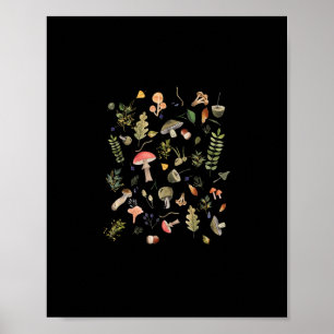 Póster Estética académica de cottagecore de hongos Goblin