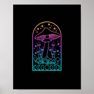 Póster Estética Cottagecore Goblincore Hongos Academia