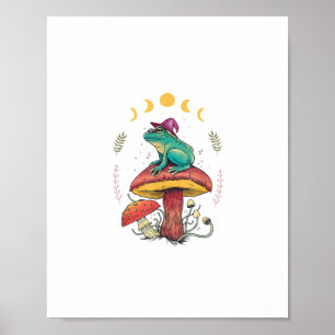 Póster Estética Cottagecore Goblincore Rana Mago En Mu