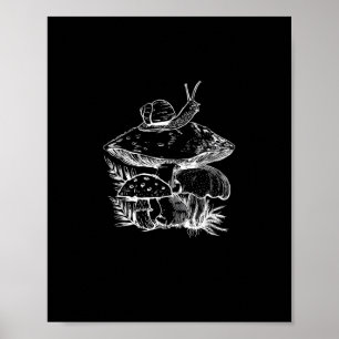 Póster Estética Cottagecore Hongo Caracol Hongos Goblinc
