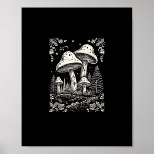 Póster Estética Cottagecore Hongo Goblincore Micología
