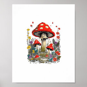 Póster Estética Cottagecore Hongo Goblincore Minimalista