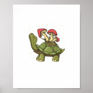 Póster Estética Cottagecore Hongo Tortuga Tortuga Gob