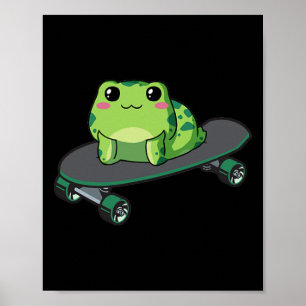 Póster Estética Cottagecore Kawaii Rana Patinando Sk