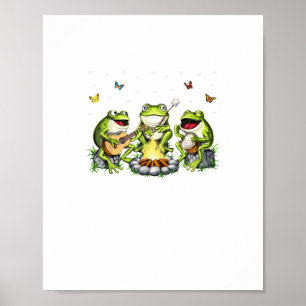 Póster Estética Cottagecore Ranas Acampando Goblinc del B