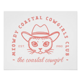 Póster Estética de gatos rosados de vaquera costera