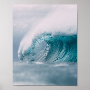 Póster Estética de las olas de la naturaleza azul
