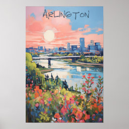 Póster Estética de viaje Ciudad de Arlington Dallas Texas