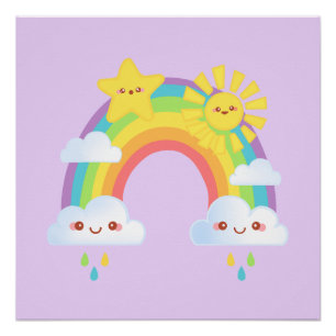 Póster Estética del arcoiris colorido