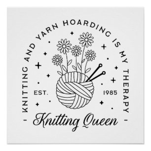 Póster Estética del cottagecore de pelota de hilado flora