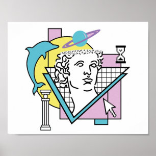 Póster Estética del Personalizado limpio de ondas de vapo