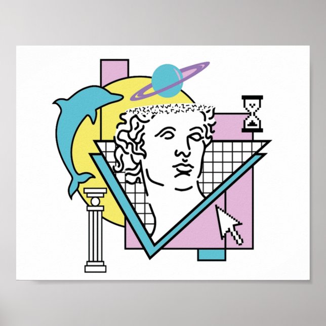 Póster Estética del Personalizado limpio de ondas de vapo (Frente)