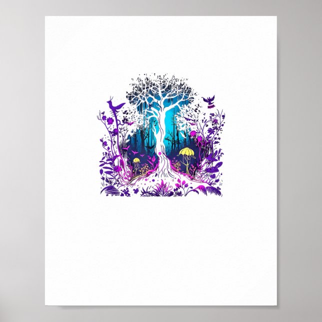 Póster Estética Fey Gótico Emo Goblincore Bosque Gráfica (Frente)