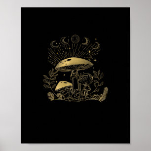 Póster Estética Goblincore Cottagecore Hongos