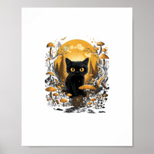 Póster Estética Goblincore y Cottagecore Bajo Hongo