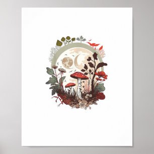 Póster Estética Goblincore y Cottagecore Mini de Hongos
