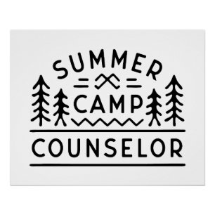 Póster Estética retro del consejero del campamento de ver