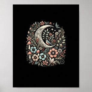 Póster Estética Retro Goblincore y Cottagecore Hongos