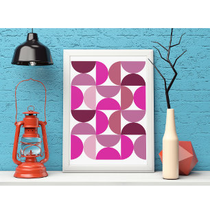 Póster Estética Rosa Abstracta Moderna de Medianos del Si