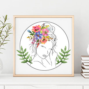 Póster Esteticista moderno Estilista Spa Elegante Chic Fl