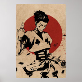 Póster Estético de Anime del Bufón con Cartas de J