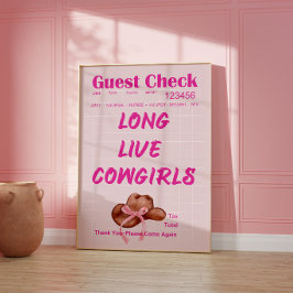 Póster Estético de Cuenta de Invitada Vaquera