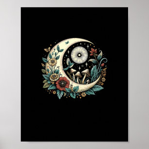 Póster Estético Goblincore Cottagecore Hongo Minimalista