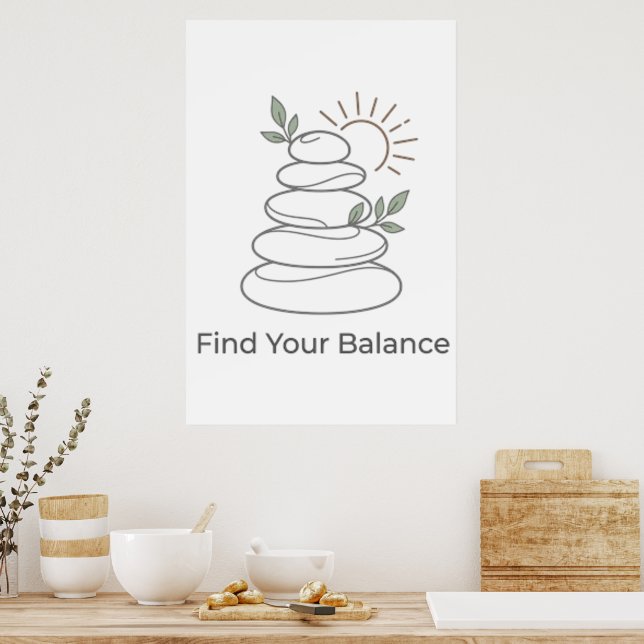 Póster Estético Zen Encuentra Tu Equilibrio (Cocina)