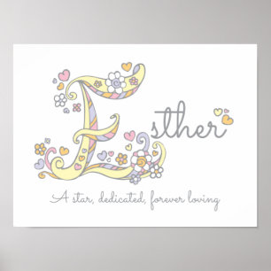 Póster Esther girls name meaning poster