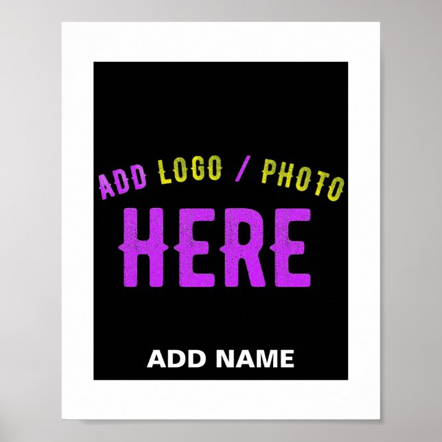 PÓSTER ESTILIZADO MODERNO PERSONALIZABLE NEGRO VERIFICADO (Frente)
