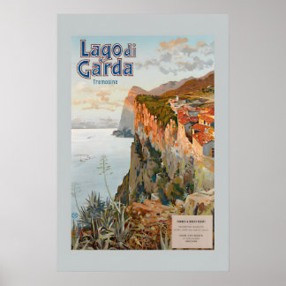 Póster Estilo Antiguo Viaje Italiano Lago de Garda Italia