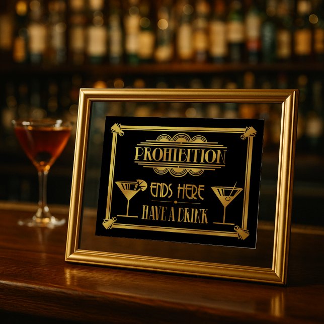 Póster Estilo Art Deco 20 "Cocktail Bar sign GOLD (Subido por el creador)