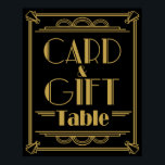 Póster Estilo Art Deco Gatsby Regalo y tarjeta boda de me<br><div class="desc">Estilo Art Deco Gatsby Regalo y tarjeta Tabla boda impresión</div>
