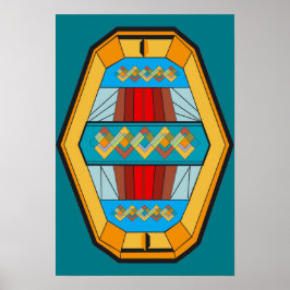 Póster Estilo Art Deco Poster con forma Gem