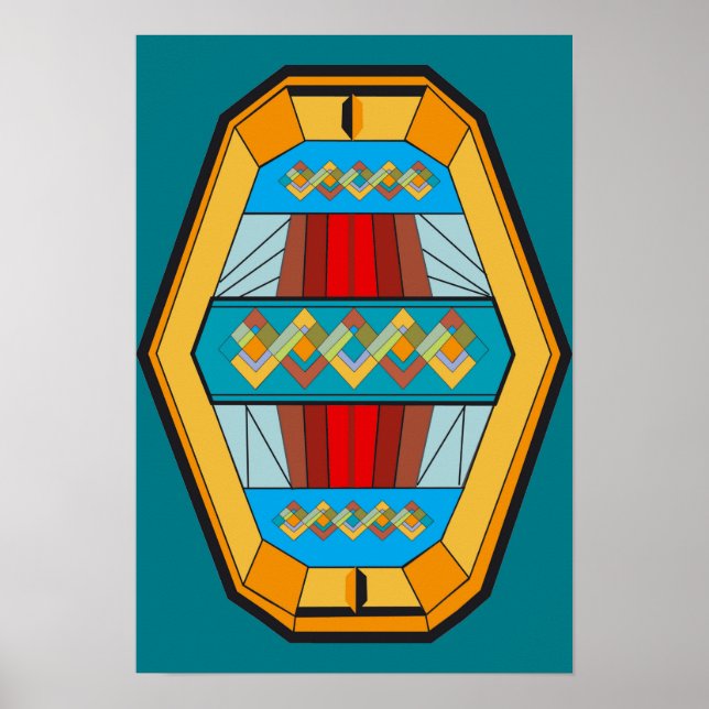 Póster Estilo Art Deco Poster con forma Gem (Frente)
