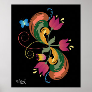 Poster estilo arte folclórico escandinavo