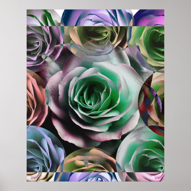 PÓSTER ESTILO ARTÍSTICO DE FLORES DE ROSAS (Frente)