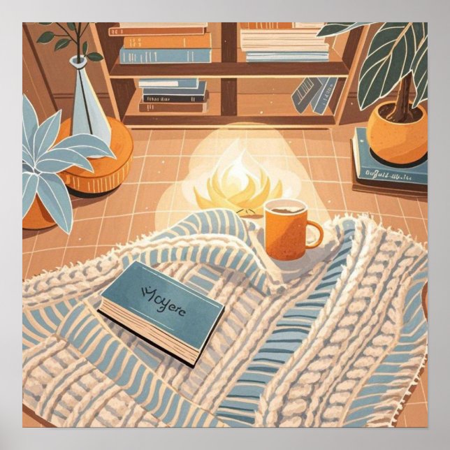 Póster Estilo Boho cálido y acogedor abstracto (Frente)