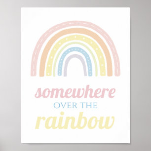Póster Estilo Boho en algún lugar sobre el arco iris